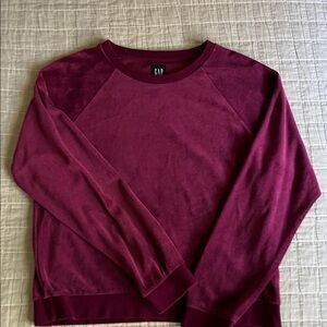 GAP Crewneck Velour Pullover Sweatshirt; size S, Berry Fuchsia color; cozy&cute